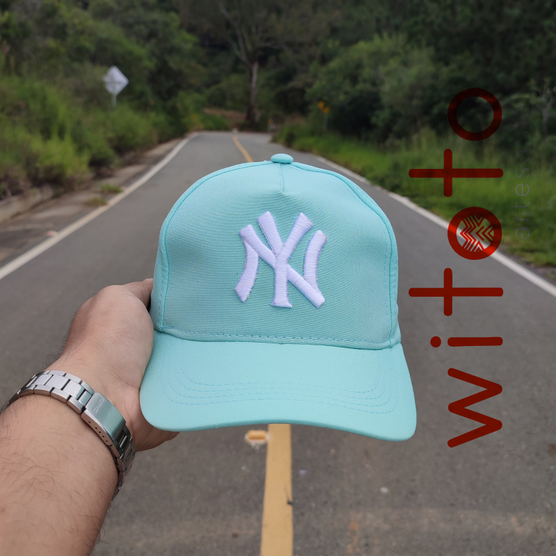 GORRA YANKEES AGUA MARINA LOGO BLANCO